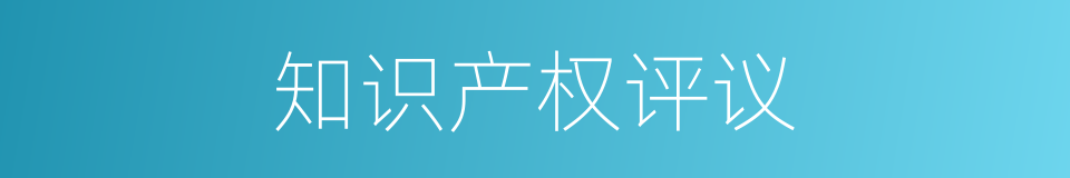 知识产权评议的同义词