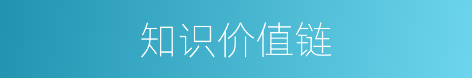 知识价值链的同义词