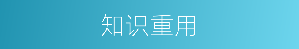 知识重用的同义词