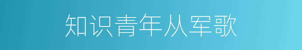 知识青年从军歌的同义词