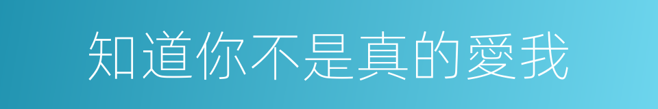 知道你不是真的愛我的同義詞