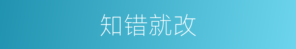 知错就改的意思