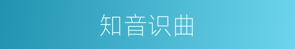 知音识曲的意思