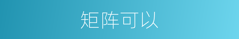 矩阵可以的意思