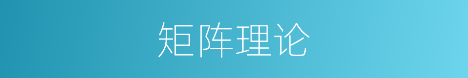 矩阵理论的同义词
