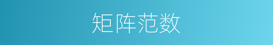 矩阵范数的意思