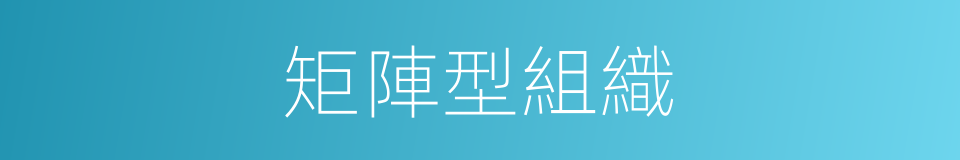 矩陣型組織的同義詞