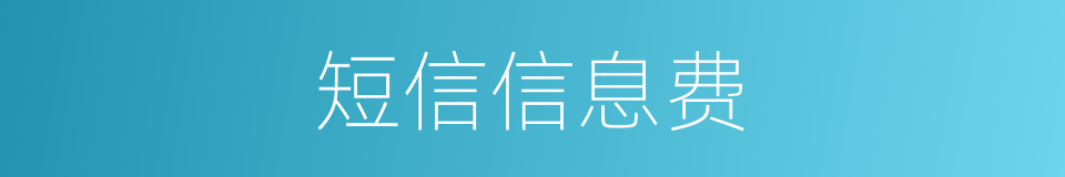 短信信息费的同义词