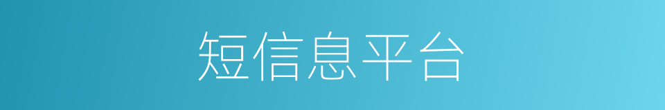 短信息平台的同义词