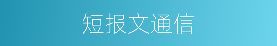 短报文通信的同义词