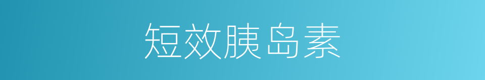 短效胰岛素的同义词
