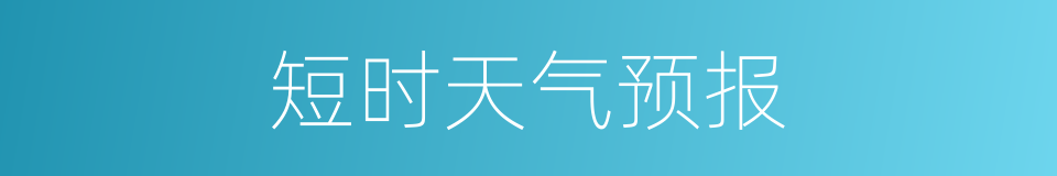 短时天气预报的同义词