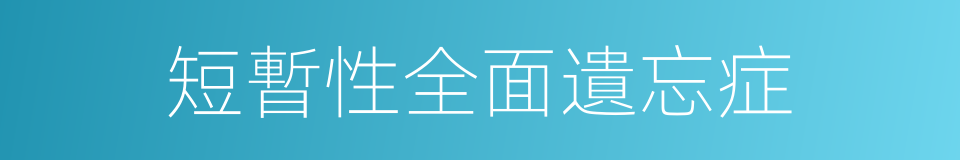 短暫性全面遺忘症的同義詞