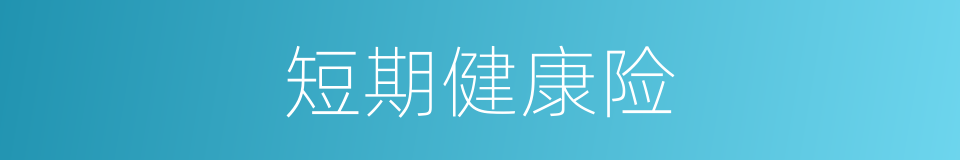 短期健康险的同义词