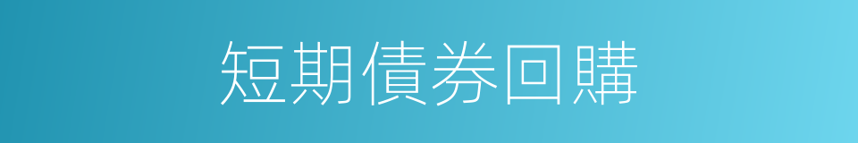 短期債券回購的同義詞