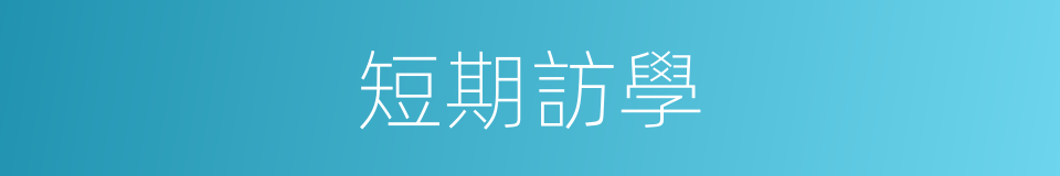 短期訪學的同義詞