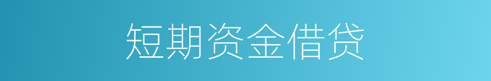 短期资金借贷的同义词