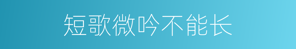 短歌微吟不能长的同义词