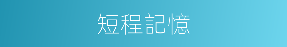 短程記憶的同義詞