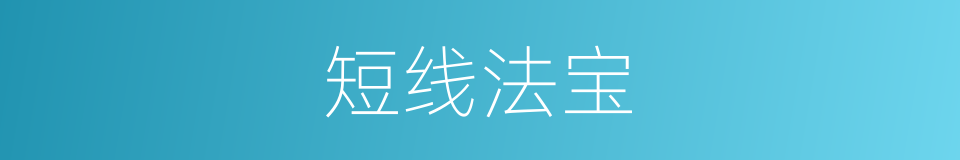 短线法宝的同义词