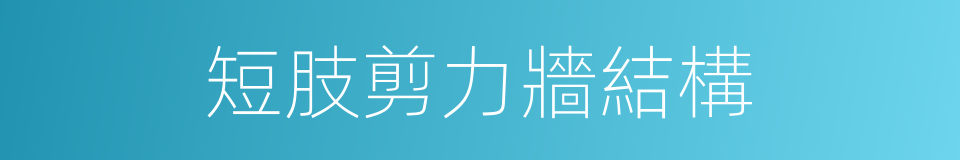 短肢剪力牆結構的同義詞