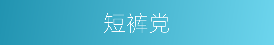 短裤党的意思