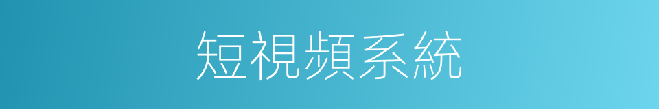 短視頻系統的同義詞