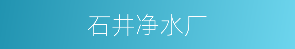 石井净水厂的同义词