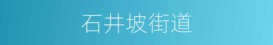 石井坡街道的同义词