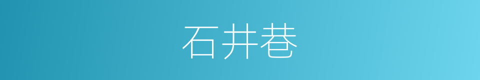 石井巷的同义词