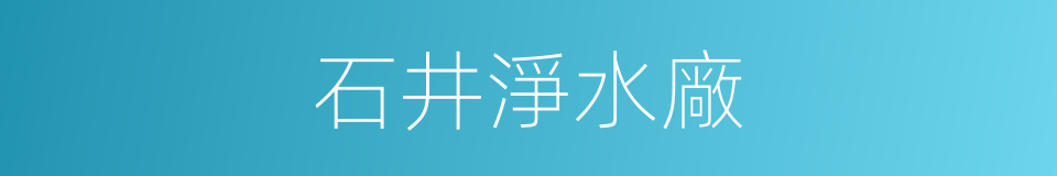 石井淨水廠的同義詞