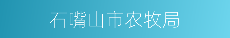 石嘴山市农牧局的同义词