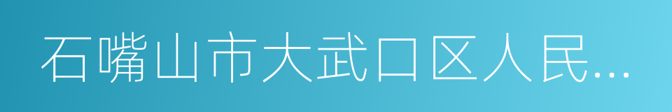 石嘴山市大武口区人民法院的同义词