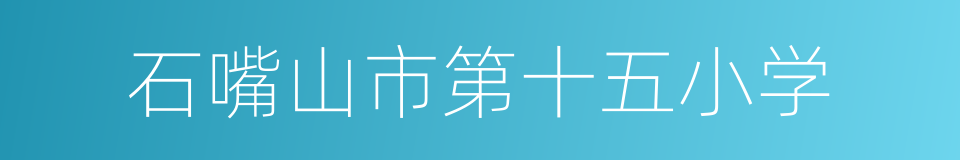 石嘴山市第十五小学的同义词