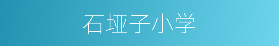 石垭子小学的同义词