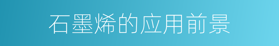 石墨烯的应用前景的同义词