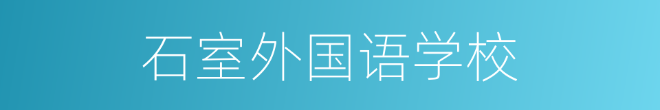 石室外国语学校的同义词