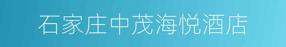 石家庄中茂海悦酒店的同义词