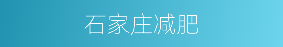 石家庄减肥的同义词