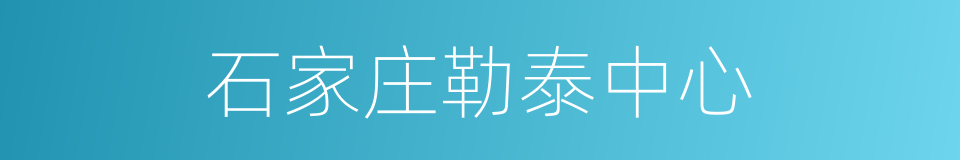 石家庄勒泰中心的同义词