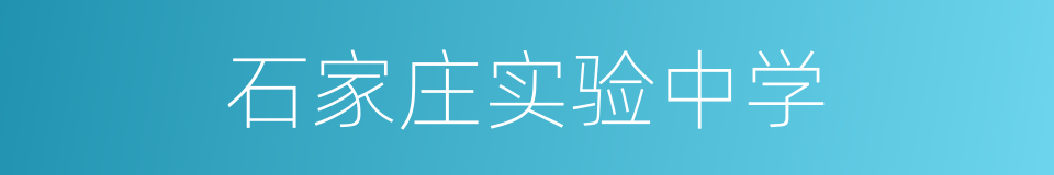 石家庄实验中学的同义词