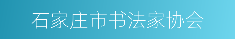 石家庄市书法家协会的同义词