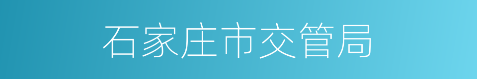 石家庄市交管局的同义词