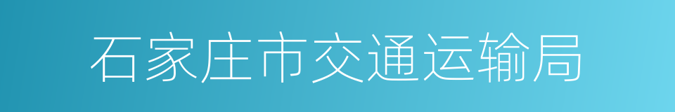 石家庄市交通运输局的同义词