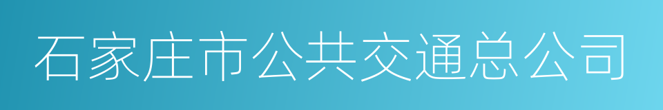 石家庄市公共交通总公司的同义词