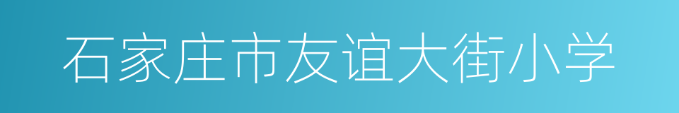 石家庄市友谊大街小学的同义词