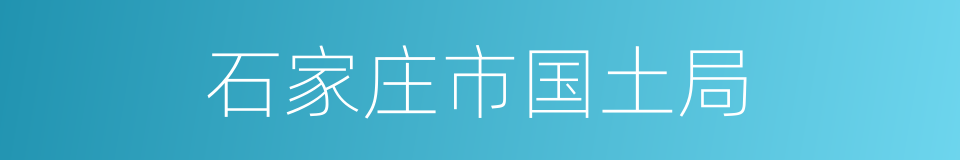 石家庄市国土局的同义词