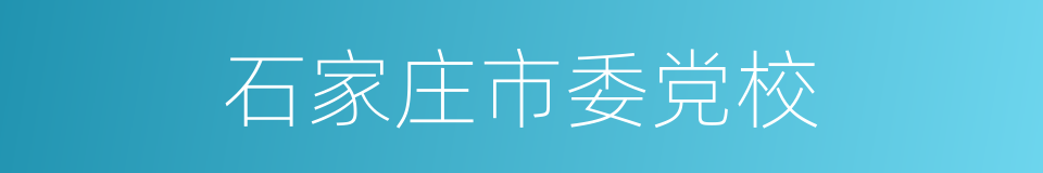 石家庄市委党校的同义词