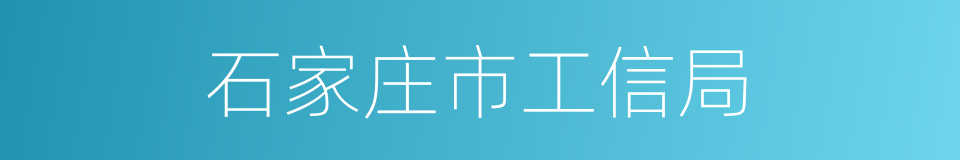 石家庄市工信局的同义词