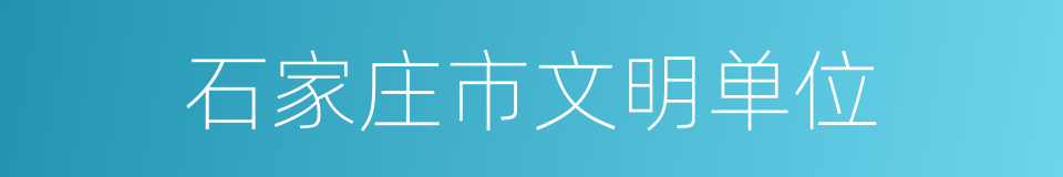 石家庄市文明单位的同义词